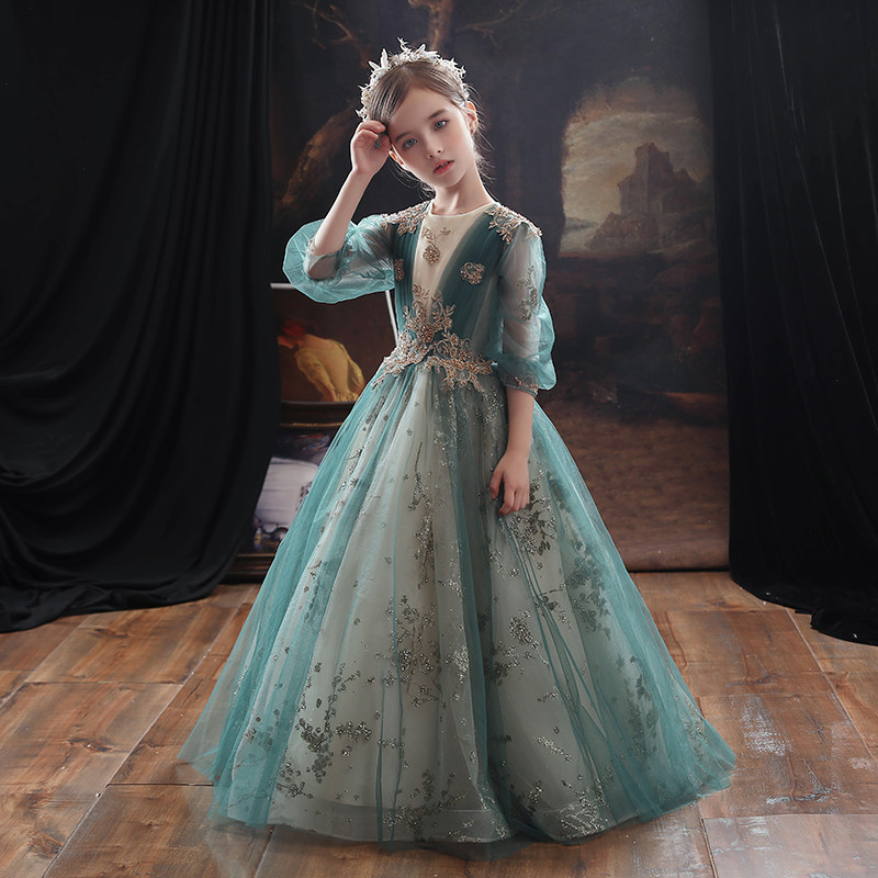 儿童高定主持人演出服女童公主裙高端小孩花童婚纱走秀晚礼服春夏,童装/婴儿装/亲子装,儿童礼服,淘宝优惠券,粉丝福利购,淘宝优惠卷