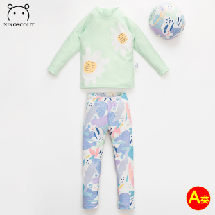 防晒速乾 长裤 泳衣女童12岁儿童女孩10岁夏季 洋派女大童游泳衣长袖