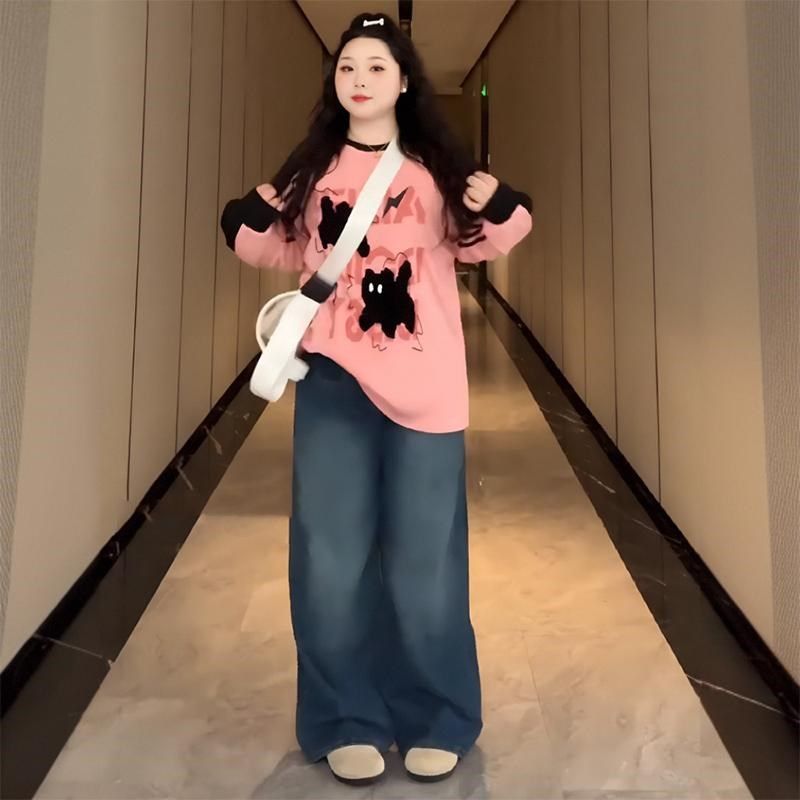 300斤胖mm大码女装插肩袖减龄卫衣女秋季宽松显瘦松弛感别致上衣,女装/女士精品,大码内搭,淘宝优惠券,粉丝福利购,淘宝优惠卷