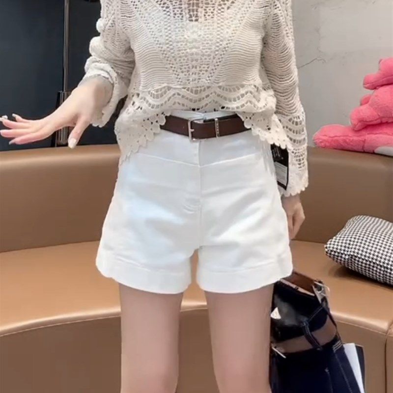 白色阔腿牛仔短裤女2024年夏季薄款梨形大码高腰宽松显瘦五分裤子,女装/女士精品,大码裤装,淘宝优惠券,粉丝福利购,淘宝优惠卷