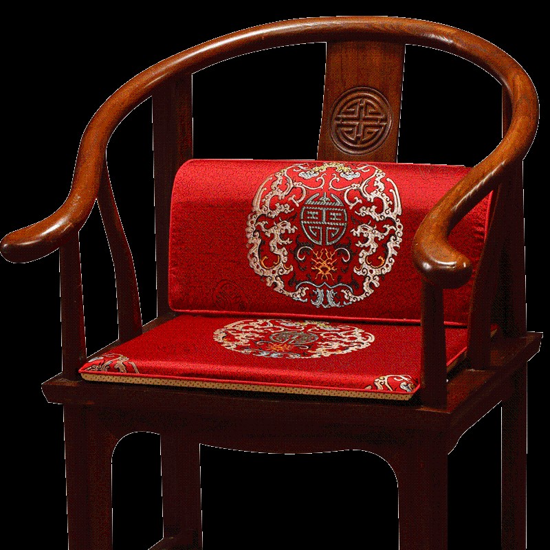 中式沙发靠背垫海绵靠垫腰靠红木椅圈椅坐垫茶桌椅办公椅腰垫定制