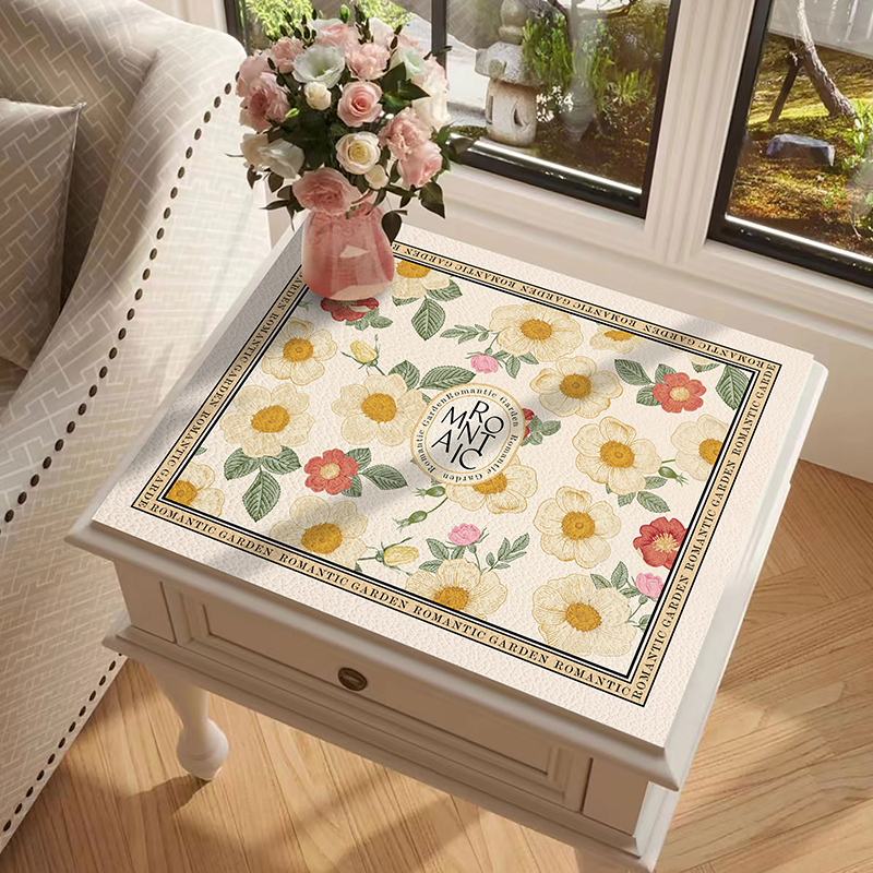 牀头柜盖布皮革垫子防尘冰箱罩防烫防水洗衣机微波炉罩盖布台面垫