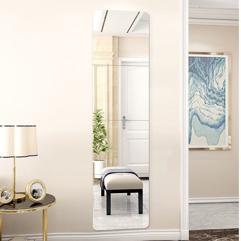 穿衣镜子贴墙自粘可以贴的墙上镜面贴纸家用软全身换衣试衣镜墙贴