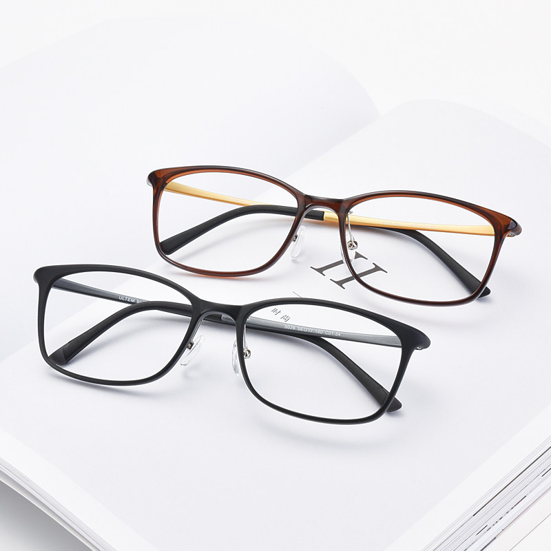 韩国钨钛塑钢不下滑大脸宽脸时尚超轻眼镜框配近视散光变色防蓝光