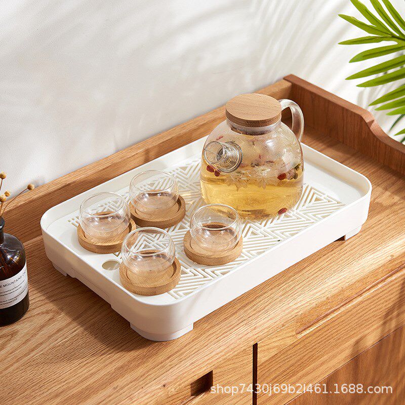 厨房双层碗筷沥水架厨具储物托盘浴室收纳置物架子塑料果盘