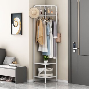 转角衣帽架三角区网红衣架落地立式多层落地挂衣架加粗旋转衣架
