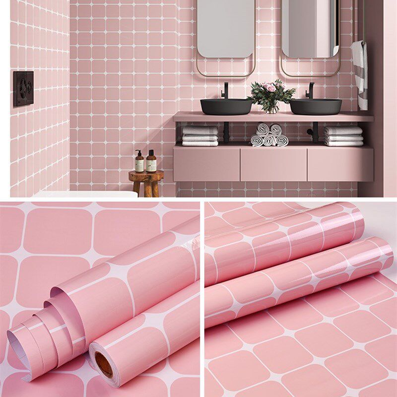 墙纸自粘平面光面纯色防水防油厨房贴纸衣橱柜门翻新自贴壁纸