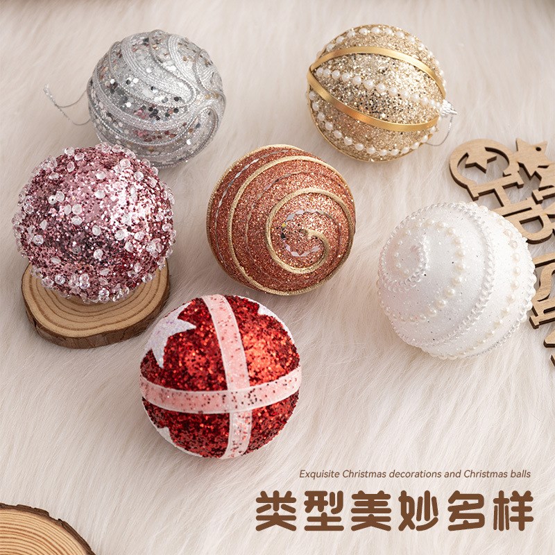新款圣诞球8cm圣诞树装饰吊球彩球商场酒店开业圣诞彩球装饰布置