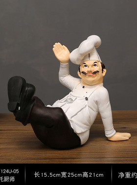 轻奢创意餐厅厨房可爱厨师小摆件桌面餐桌摆设酒T柜餐边柜子装饰