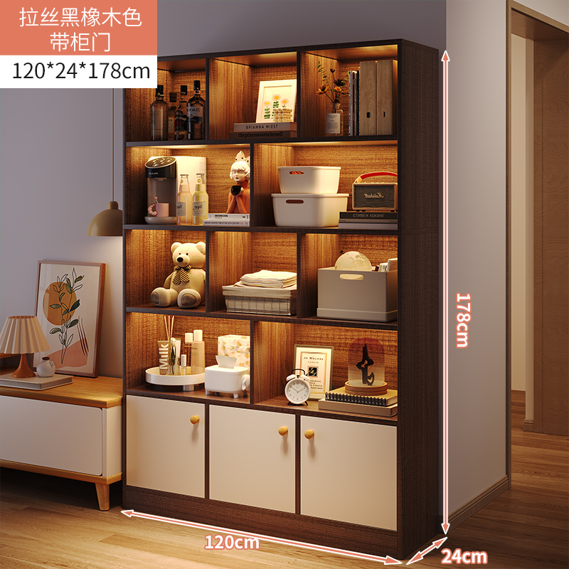 书架置物c架落地靠墙边角落带门防尘客厅展示柜多层展示柜家用书