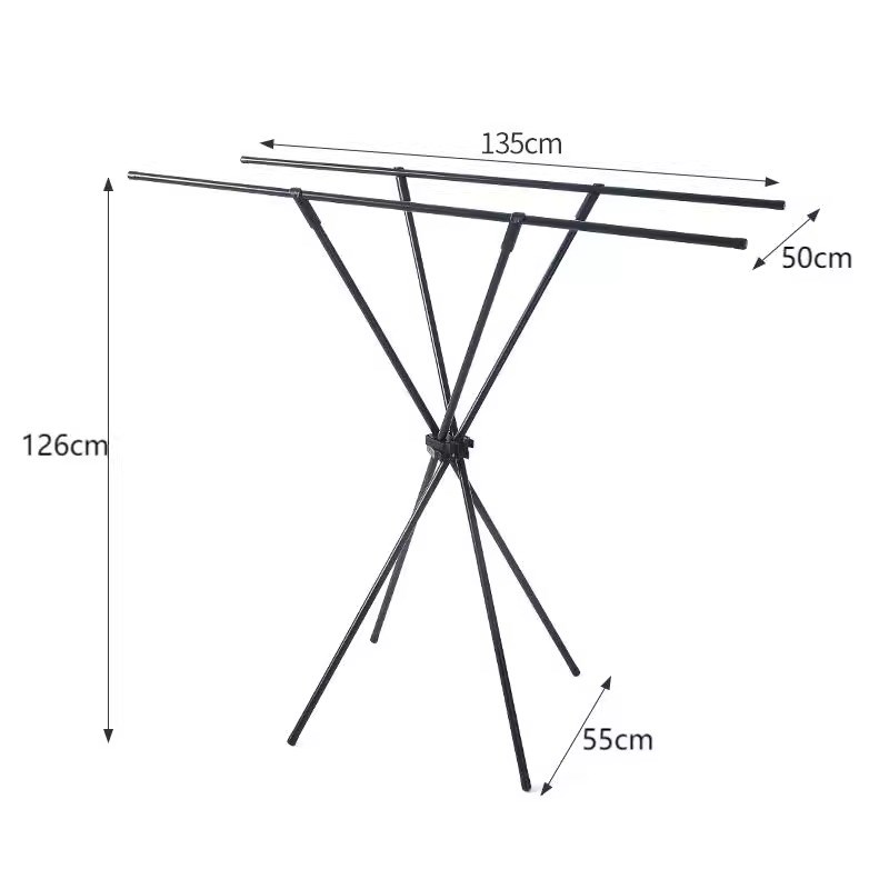 折叠阳台家用落地卧室晒衣架室内挂衣杆J凉晒架子小户型晒被子神