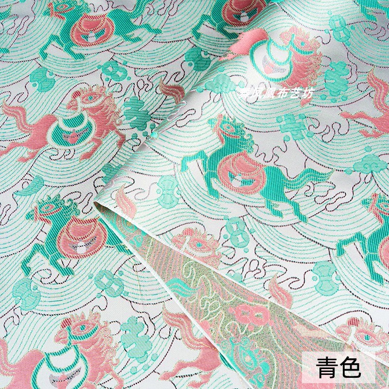 【马上有钱】黑金色织锦缎面料 鎏金老钱风N织金丝新中式国风布料