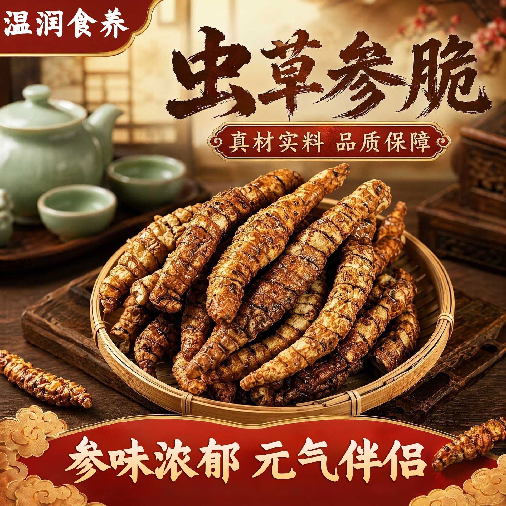 云南特产虫草参脆开袋即食休闲解馋原味麻辣番茄营养酥脆美味滋补