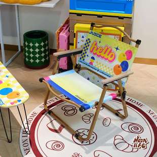 特客厅休闲椅户外多巴胺便携靠背椅椅折叠露营美式米克拼色露营椅