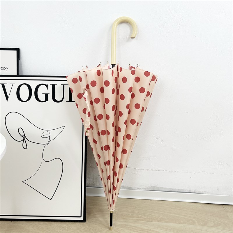 长柄遮阳b伞16骨加固防风黑胶太阳伞晴雨两用直杆伞弯手柄定制刻