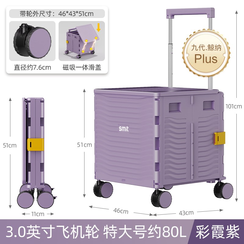 可折叠买菜小拉车购物车家用可携式拉杆推车年轻人T快递推车拉货