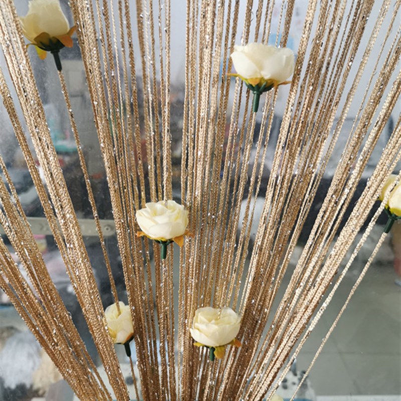 银丝帘玫瑰花线帘浪漫隔断帘子玄关挂帘卧室客厅装饰Y隔帘门帘包