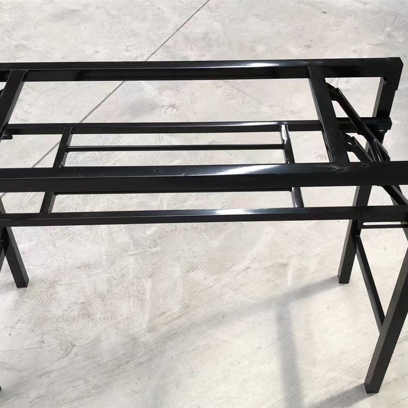 简易折叠桌脚架子对折桌子腿铁艺支架桌子腿课桌R架办公桌架弹簧