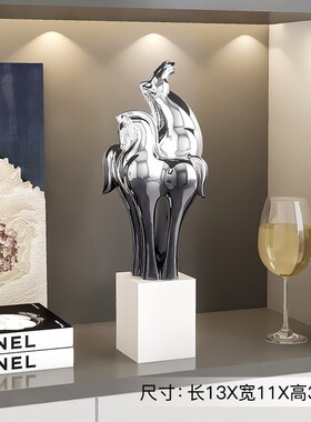 马到成功客厅大型落地摆件电视柜旁雕塑酒店大堂装W饰品乔迁新居