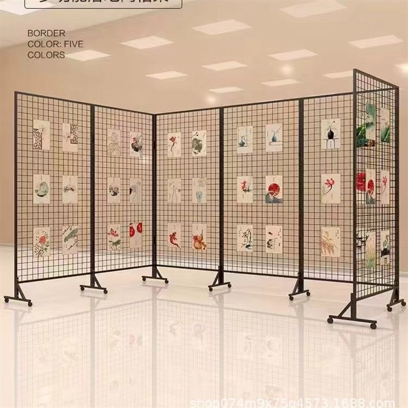 铁质网格展架落地式m广告架舞台会议户外背景墙1m*2m黑色白色