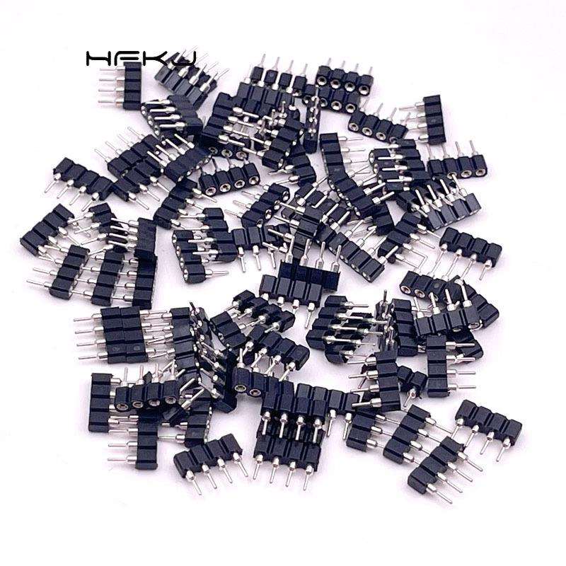 厂家2.54mm间距1*4P圆孔排母LED专用连接器RGB灯条连接器4p母