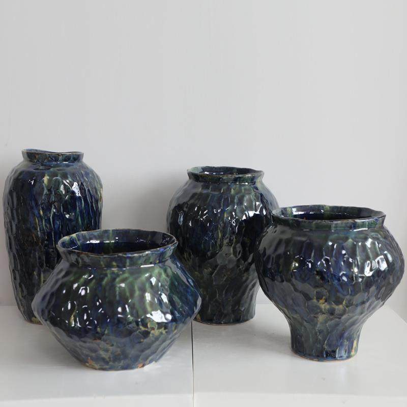 窑变釉克莱因蓝花盆陶瓷工艺品摆件陶瓷花瓶油画风家居装饰品,电子元器件市场,其它元器件,淘宝优惠券,粉丝福利购,淘宝优惠卷