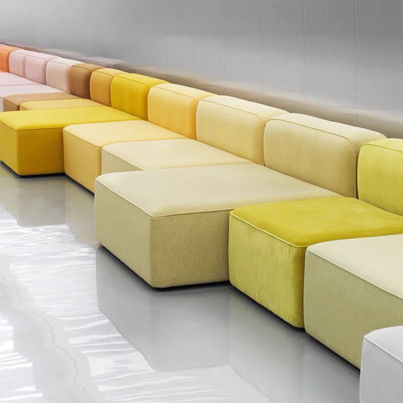 北欧现代时尚布艺组合设计师家具工作室影楼服装店等候区异形沙发