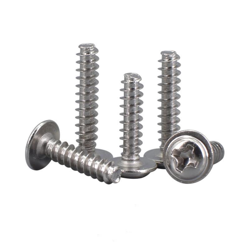 镀镍圆头十字带介带垫平尾自攻螺丝PWBM2M2.3M2.6M3