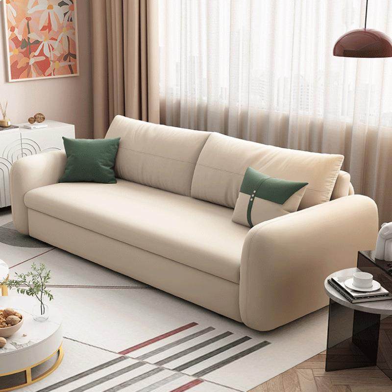 沙发床两用可折叠推拉伸缩小户型多功能一体客厅单双人储物奶油风