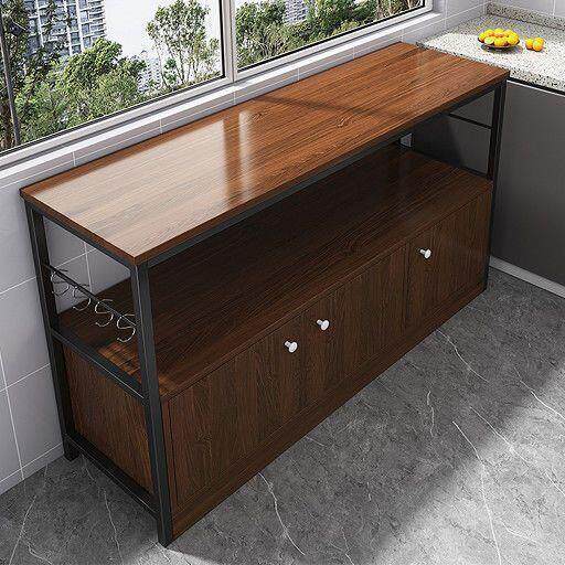 厨房置物架落地多层橱柜靠墙一体餐边柜家用烤箱微波炉架子收纳架