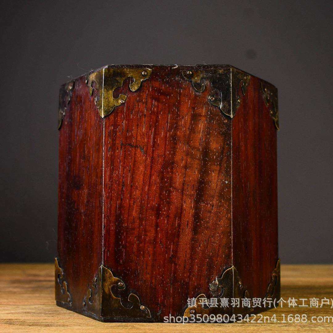 馆藏文案陈设大量仿古竹雕笔筒木雕手工雕刻厂价檀香