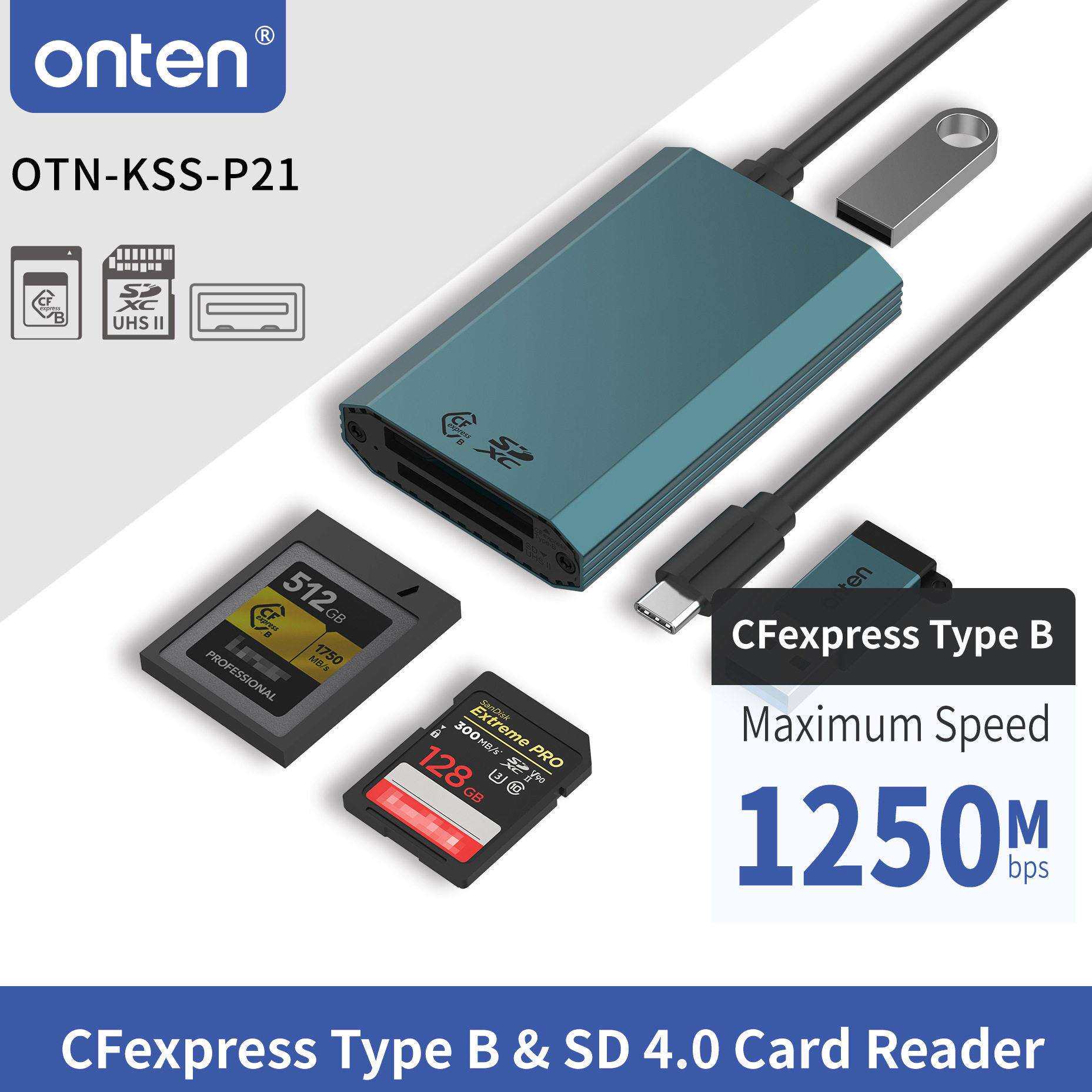 10gbps分体式cf卡速读卡器 电脑相机多功能sd4.0读卡器多合一