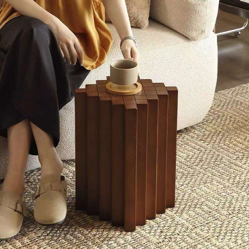 中古实木边几小矮凳客厅实木墩子茶几创意家用沙发实木角几边几