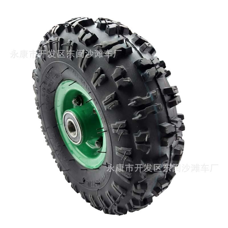 推车 工具车 4.10-4耐磨内外胎带轴承轮毂手推车轮10寸雪地轮胎