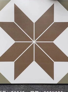 彩色复古红色花砖600p600港式庭院阳台厨房浴室地砖防滑黑白瓷