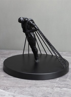 现代简约轻奢金属人物摆件客厅y玄关电视柜样板房家居桌面软装饰