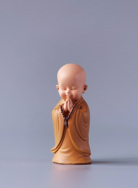 佛系禅意小和尚摆件迷你慧能古风茶几办公桌装P饰品一禅趣日式沙