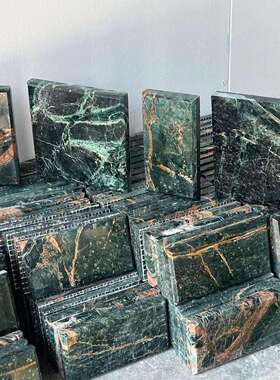 绿色奢石装修大理石样品300*300谱拉达绿四季绿天然石材小块样板