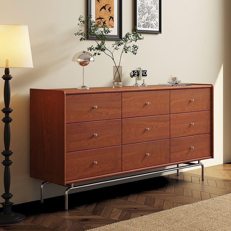 法式复古实木九斗柜客厅靠墙中古风边柜五斗收纳柜卧室六斗柜储物