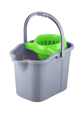 VLEN 加厚款带轮拖把桶 挤水拧干墩布桶清洁桶 ABS材质 30L灰绿色