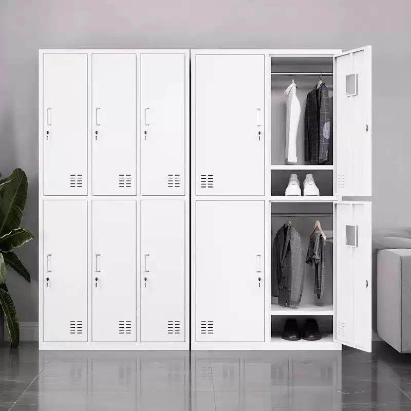 文件员工储物柜子学生带锁宿舍更衣柜教室车间工厂存包铁皮柜简约