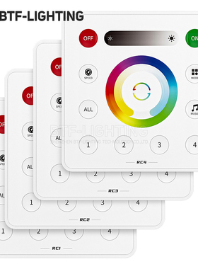 2.4G触摸面板RF无线家装七彩RGBW灯具H氛围灯搭配SP63X控制86盒子