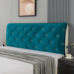 福字牀头套罩全包夹棉加厚保护高C档皮木牀靠背软包高端大气可拆