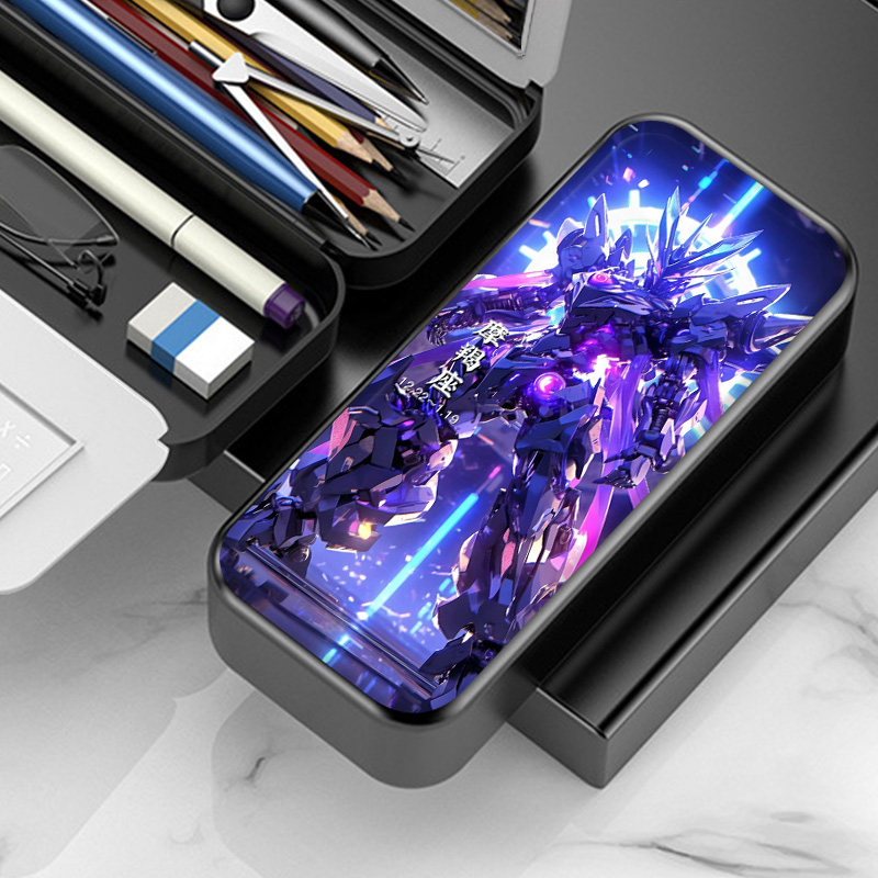 十二星座机甲战士小学生初中生高达文具盒A耐用大容量可折叠双层