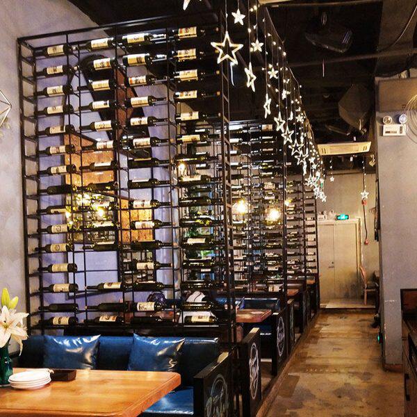 定做工业风卡座餐厅LOFT隔断屏风酒吧隔断装饰铁艺酒架音乐葡萄酒