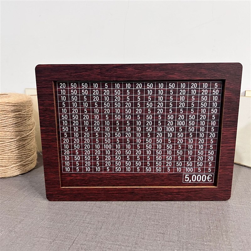新型存钱罐一万元划数字储蓄罐2024F新款画记号计数零钱存储盒木