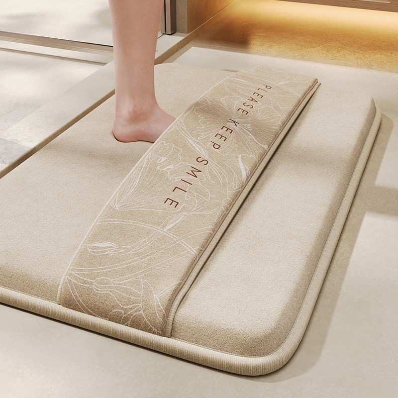 浴室防滑垫记忆海m绵绑带吸水速干擦脚地毯厕所门口卫生间地垫加