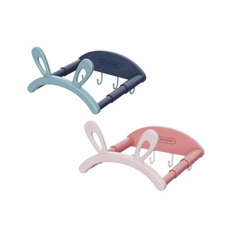 兔耳朵可伸缩壁挂脸盆架免打x孔置物架浴室厕所洗澡脚盆收纳沥水