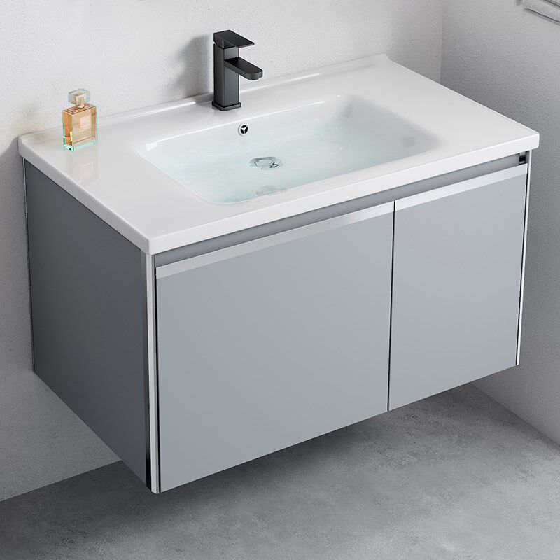 太空铝挂墙式洗手盆柜组合小户型卫生H间阳台洗漱台一体陶瓷洗脸