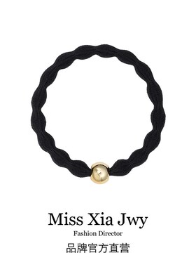 黑色豆豆发圈女丸子头女2025新款高端发圈高级感橡皮X筋高弹力发